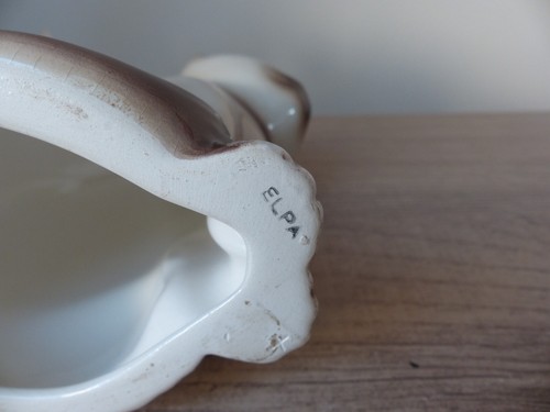 Vintage Figurine de Chaton Marron Siamois aux Yeux Bleus Céramique Elpa Alcobaca - Foto 8 di 11