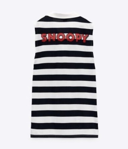 Zara T-Shirt Kleid Snoopy Woodstock Erdnüsse gestreift Größe Small - Bild 2 von 7