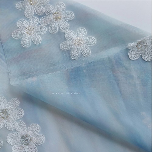 Bordado Floral Tela de Gasa Hágalo Usted Mismo Artesanía Disfraz Tela Vestido de Boda Cortina - Imagen 15 de 16