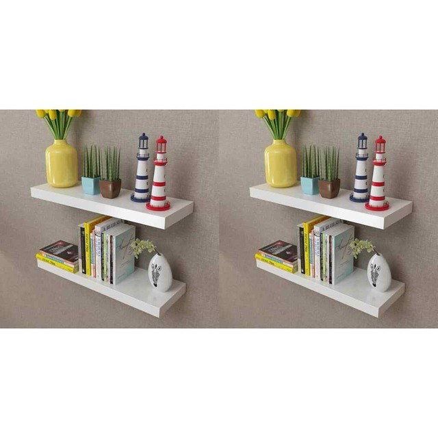 Vidaxl 4x mensole a parete bianche in MDF Scaffali Arredi mensole bianche per il bagno | Acquisti Online su eBay