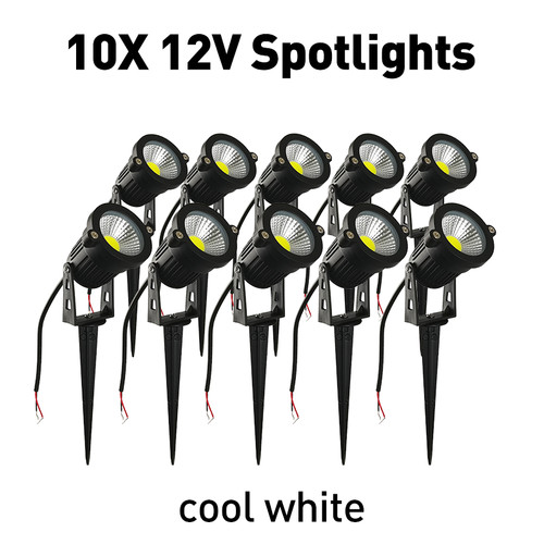 10X Low Voltage LED Spotlights 12v 5W Cool White Patio Yard Pathway Landscape - Picture 1 of 12