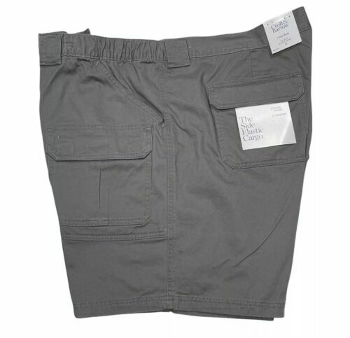 NWT CROFT & BARROW Mens Shorts Big Tall CARGO Gray Side-Elastic Size 52 MSRP $42 - Picture 1 of 8