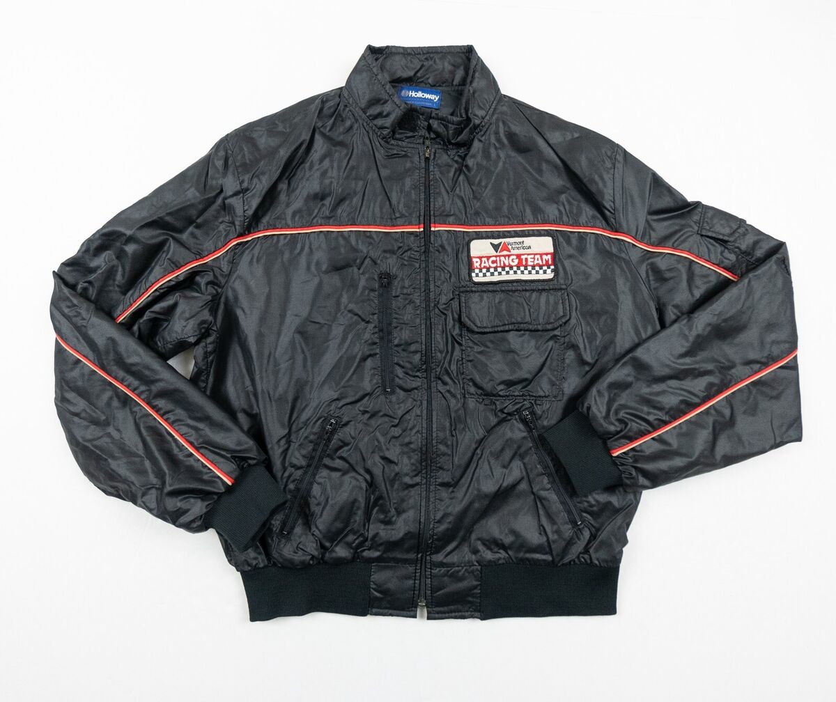 Vintage Vermont Racing Team Jacket Black Windbreaker Indy Vintage Vermont Racing Team Jacket Black Windbreaker Indy