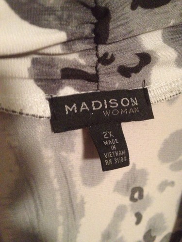 Blusa Mujer Madison Talla Grande 2X Mangas Largas Negra Gris Blanca Camisa - Imagen 3 de 6
