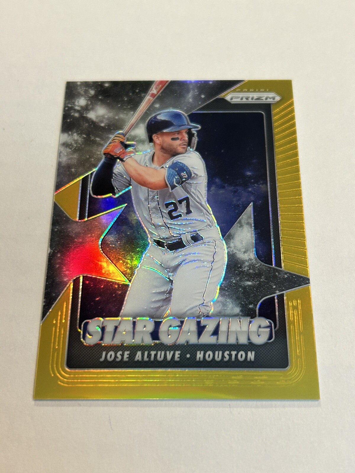 2020 PANINI PRIZM JOSE ALTUVE 3/10 STAR GAZING GOLD SSP ASTROS