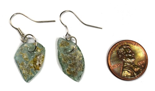 Ancient Roman Glass Earrings Afghanistan - Picture 2 of 2