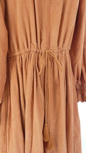 Seraphina London Dress Maxi Corduroy Camel Winter Scallop Prairie Victorian S - Picture 11 of 15