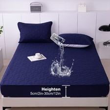 3 Pcs/set Bed Sheet Pillowcase Set Hotel Soft Deep Pocket Sheets Set Dark Blue