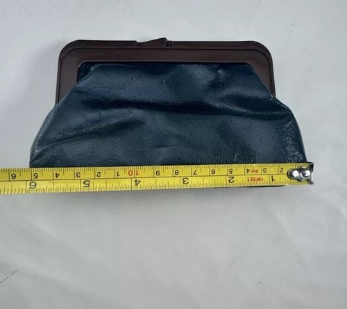 Vintage Blue Clutch Bag with Matching Purse Made in Italy Retro Evening Set - Picture 4 of 24