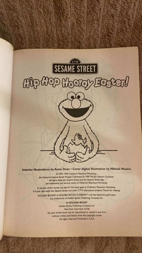 Vintage Golden Books Sesame Street Hip Hop Hooray Easter coloring book 1997 Set - Picture 7 of 8