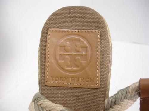 TORY BURCH CAMELIA COLOR-BLOCKED JUTE MID WEDGE ESPADRILLE SANDALS WOMEN'S 8 M - Picture 12 of 12