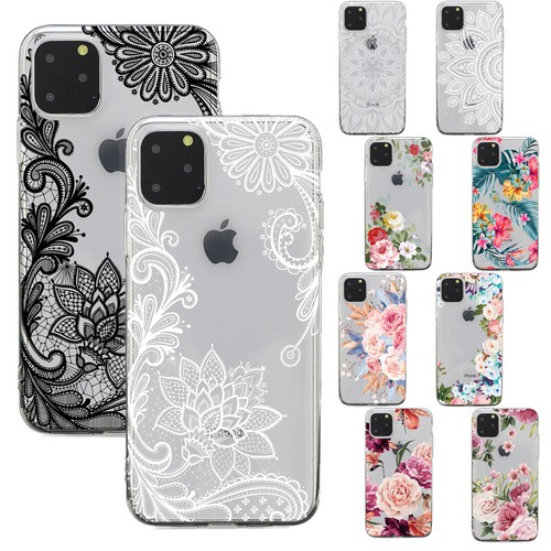 For Huawei P8 P40 Y5P Y7P Mate 10 20 30 Clear Silicone Flowers Phone Back Cover - Picture 1 of 11