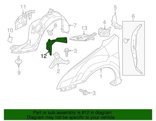 Protector contra salpicaduras delantero izquierdo genuino Lincoln 2006-2012 MKZ Zephyr 6H6Z-16102-C Foto 2 de 2