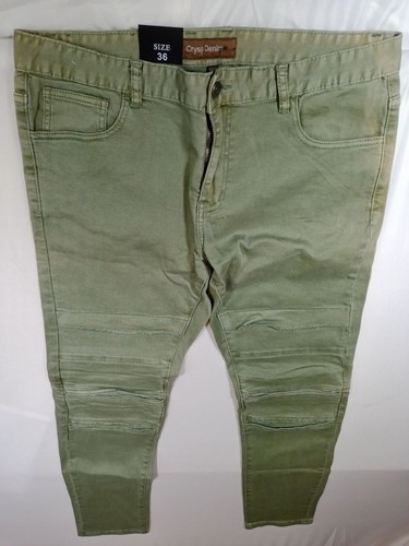 CRYSP DENIM HERREN KURT DENIM SKINNY JEANS Gr. 38, 42, INSEAM 32" GRÜN CRYSPSPR2
