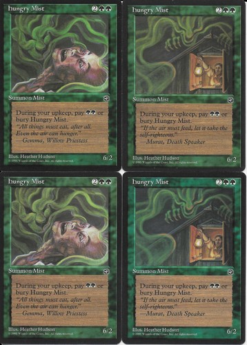 MTG: HUNGRY MIST dual art Homelands COMMON; played, Excellent condition x4 - Picture 1 of 2