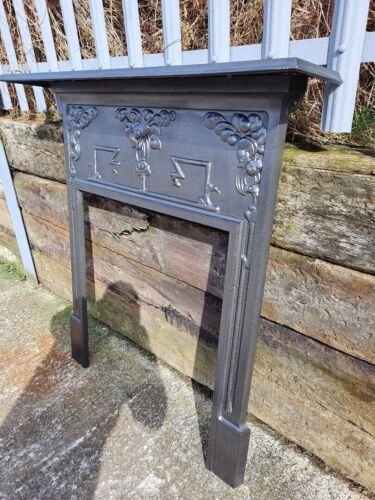 Arts and Crafts cast iron fireplace mantel surround antique fireplace CAST IRON - Picture 6 of 15