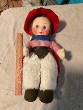 Vintage Gund Creation Cowboy 14.5 tall from the 1960 s pressed fabric face.