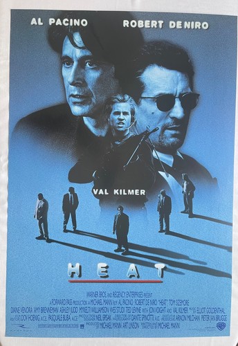PÓSTER REPRODUCCIÓN CALOR, AL PACINO, ROBERT DE NIRO, VAL KILMER, RARO 1995 - Imagen 1 de 10
