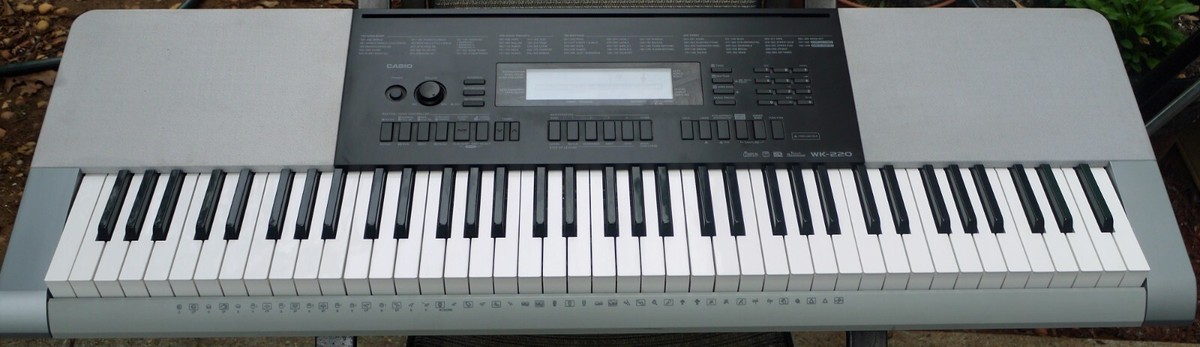 Casio Wk-220 Keyboard Electric Piano Portable Stand Power