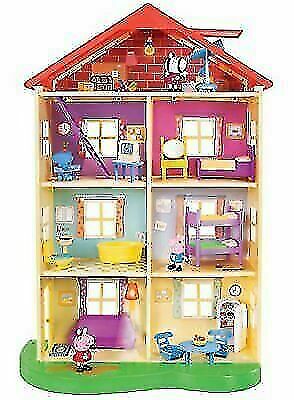 Plastic Peppa Pig toy house with different figurines Stock Photo