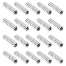20 Packs 1/4"-20 Round Rod Coupling Nuts, UNC Threaded Round Connector Nuts，L...