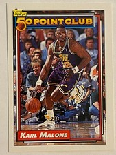 1992-93 Topps #199 Karl Malone Utah Jazz 50 Point Club