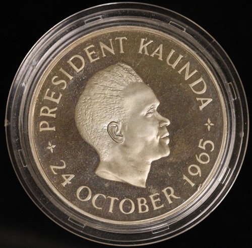 1965 Zambia Anniversary of Independence 5 Shillings Proof - Picture 3 of 5