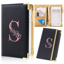 Leather Server Book Zipper Pockets & Pen Holder Fit Restaurant Server Apron