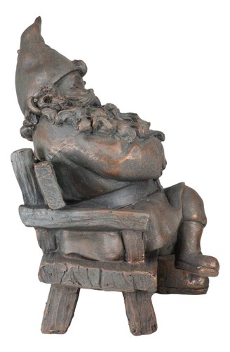 Forever Love Mr and Mrs Gnome Couple Sitting On Wooden Stool Bench Figurine - Bild 4 von 9