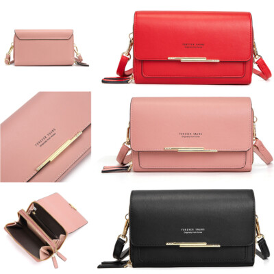 Womens Leather Zipper Pocket Wallet Phone Bag Purse