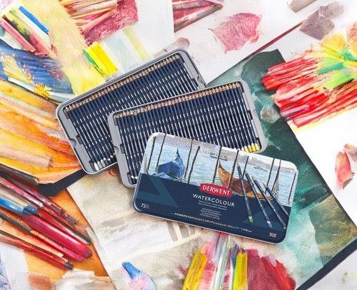 Derwent Watercolour Pencils Painting Drawing Set 72 Pencil Blending Arts Craft