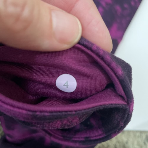 Lululemon sz 4 Wunder Under High Rise full length legging Shibori purple tie dye - Picture 5 of 6