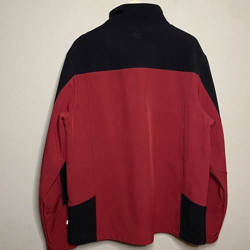 Magellan Outdoors Soft Shell Jacket Men XL Red Black Full Zip Pockets - Picture 2 of 10