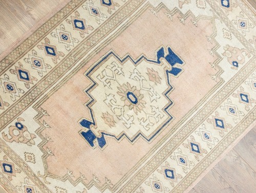 Modern boho chic Turkish charming rug 4.10x6.7 ft Handknotted Oushak vintage rug - Picture 6 of 14