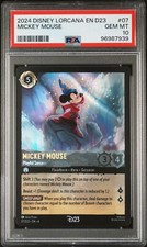 2024 DISNEY LORCANA D23 MICKEY MOUSE PLAYFUL SORCERER 07 PROMO PSA 10 GEM #7939