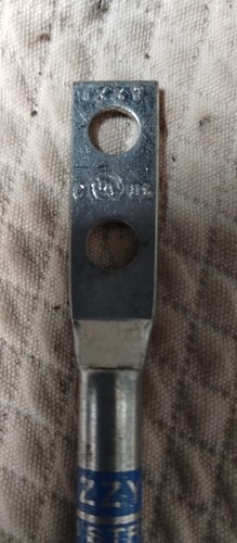13 X LCC6-14A-L 6 AWG 2-Hole 7 LONG 6 SHORT Barrel 1/4" Stud Copper Comp Lug - Picture 2 of 6