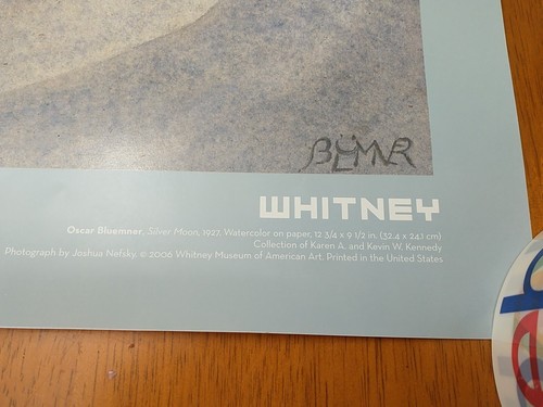 Oscar Bluemner "Silver Moon" Whitney Museum of Art Poster Print 2006 24" x 18" - Picture 3 of 11