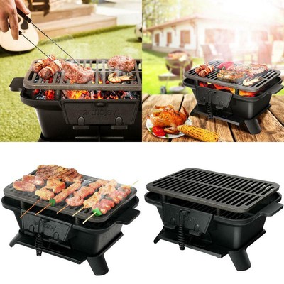 Heavy Duty Cast Iron Tabletop BBQ Grill Stove for Camping Picnic