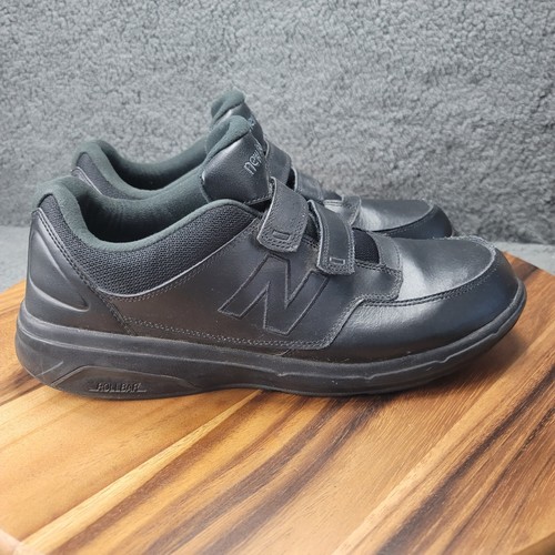 New Balance 813 Schuhe schwarz Leder Herren Größe 10,5 D Wandern Turnschuhe Schlaufe Riemen - Bild 3 von 11