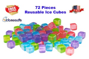 New Reusable Plastic Ice Cubes, Pack of 72 Colors May Vary, Free Shipping BPA