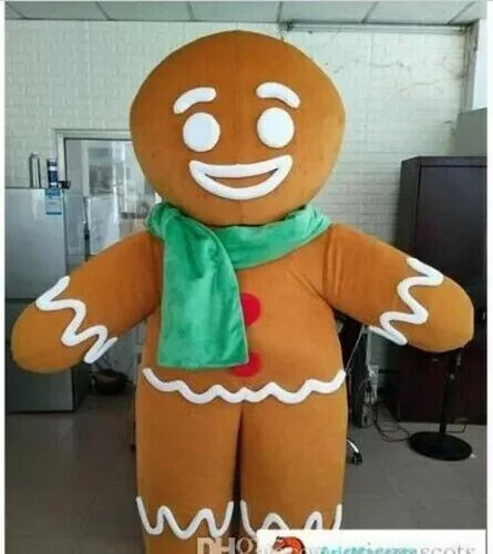 Halloween Adult Funny Gingerbread Man Mascot Christmas Fancy Dress AD Costume - Bild 3 von 3