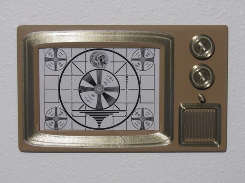 Vintage Retro Antiguo Años 50 T.V. Arte de pared con patrón de prueba de pantalla para TV - Imagen 1 de 9