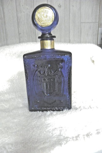 Vintage 1969 American Legion 50th Ann Kobaltblau Glas J W Karaffe - Bild 11 von 11