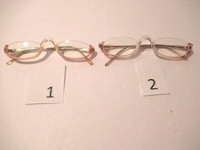 LOT/2 Vintage HALF Reader Frame w/prescription lenses-pale pink-no top frames