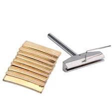 Luthier Tool Guitar Bass Fingerboard Fret Press Caul with Fret Inserts Wrench