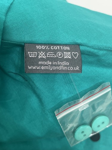 Anthropologie Emily and Fin Green Black Polka Dot Button Front Jessica Dress M - Picture 5 of 7