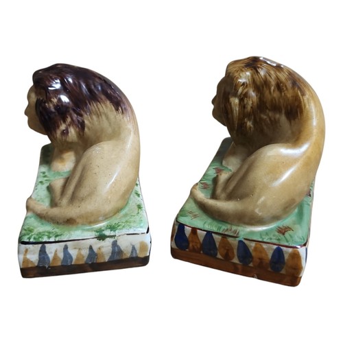 Vintage Paar handbemalte Löwenfiguren Staffordshire Stil 5,75" L x 4" H - Bild 21 von 24