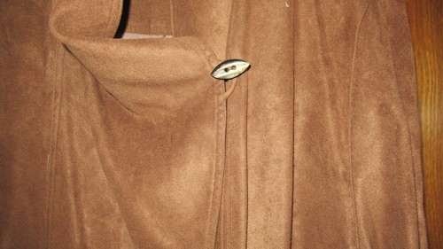 Extravagante Damenjacke Pfirsichhaut cognac lange Form Gr 46 - Bild 2 von 2