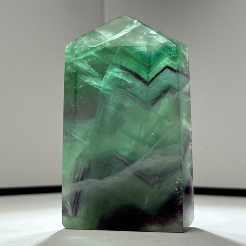205G Feather Fluorite Point Tower Obelisk Quartz Crystal Healing Reiki - Picture 11 of 12
