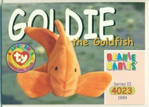 BEANIE BABIES TRADING CARD - SERIES 2 - SERIES II - GOLDIE THE GOLDFISH #4023 - Picture 1 of 2